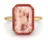 Halo Emerald Cut Morganite Engagement Ring - Izabella No. 910